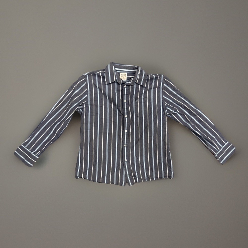 Mossimo Supply Co Men's Athletic Fit Button Down Shirt Small Blue/Gray Stripe-L